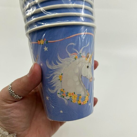 Vintage Hallmark Unicorn Paper Party Cups Retro Kids Birthday Horse Girls Party - Picture 1 of 5